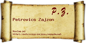 Petrovics Zajzon névjegykártya